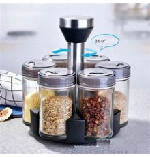 JA170   Набор для специй на подставке на 7 предметов (6 баночек и подставка) Spice Rack OT-108  (24)