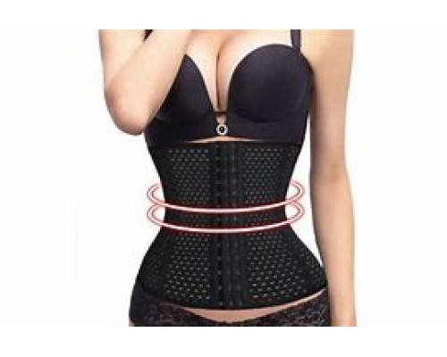 JA66   Корсет для похудения с ребрами жесткости 3 ряда петель Abdomin черный (200)