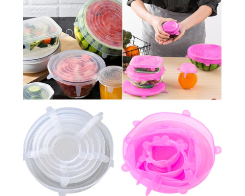 JA15    Набор силиконовых крышек 6 шт Kitchenio микс