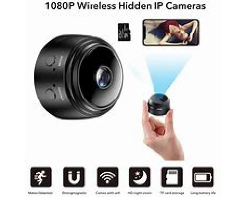 JD14   Мини Камера IP Видеонаблюдение Wi-Fi FullHD 1080 Action Camera A9 Беспроводная Black (200)