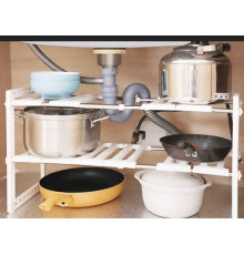 JD13   Кухонная полка для посуды 38-70 см, KITCHEN RACK,Регулируемая полка на кухню (20)
