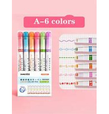 JA001   Набор из 6 Спец Маркеров Kawaii Flowers Line Shaped Highlighter Pens (360)