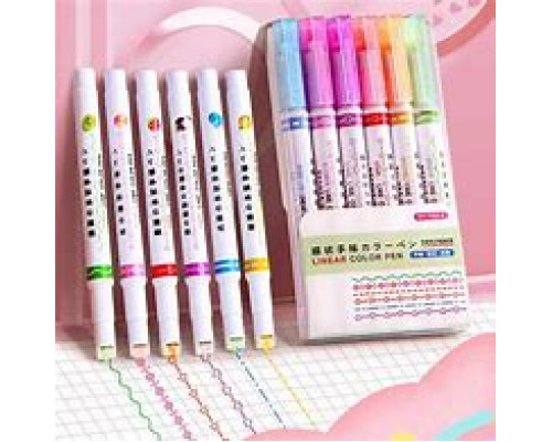 JA002   Набор из 6 Спец Маркеров ДВУХСТОРОННИХ Kawaii Flowers (270)