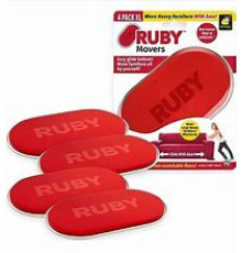JA36   Слайдеры для мебели подвижные ножки "RUBY" 4шт\\уп  Красный БЕЗ КОРОБКИ (100)