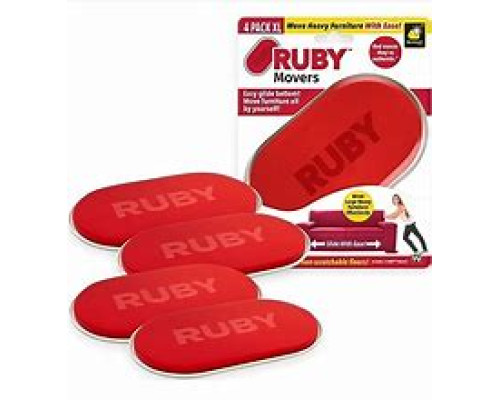 JA36   Слайдеры для мебели подвижные ножки "RUBY" 4шт\\уп  Красный БЕЗ КОРОБКИ (100)